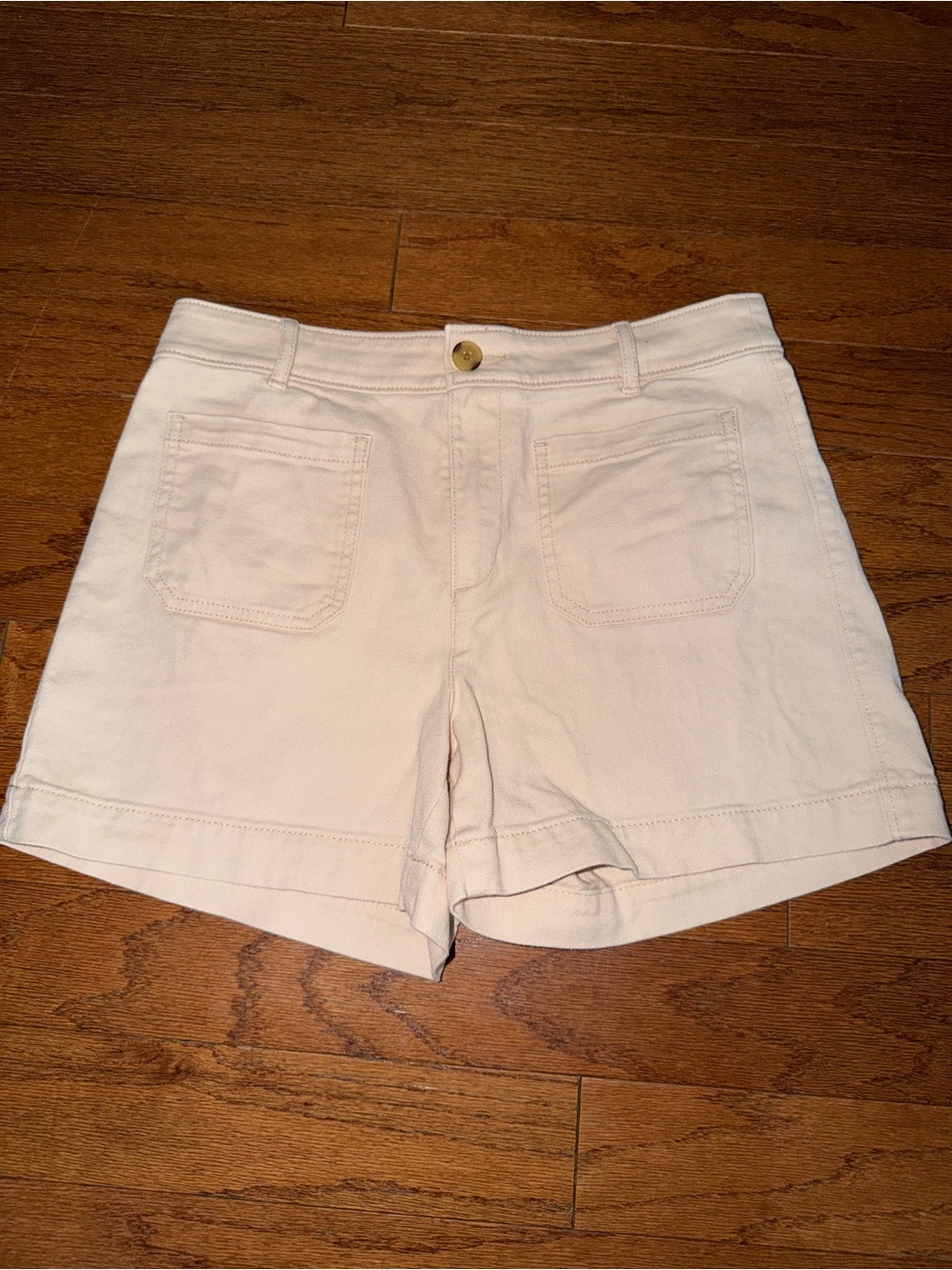 LOFT Cream Cotton Jean Shorts